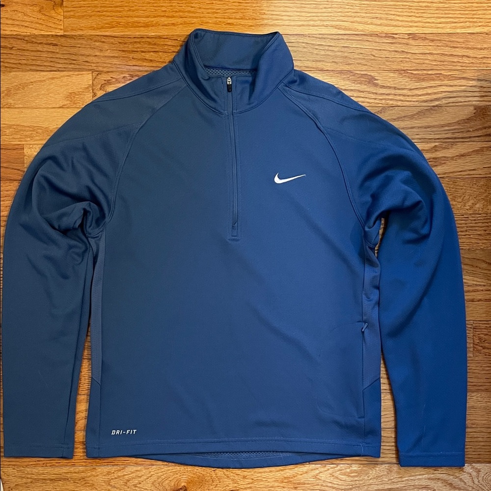 Nike Dri-FIT Half-Zip Performance Pullover Medium Blue Men’s Sz S